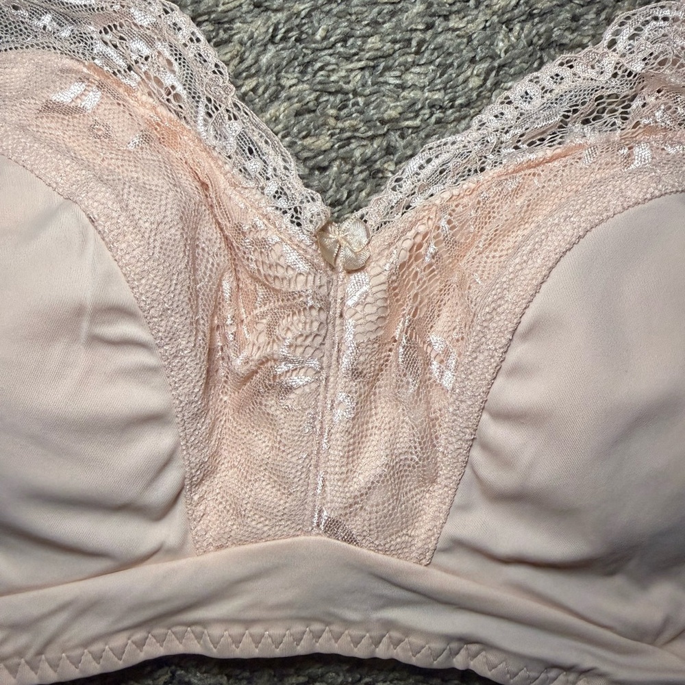 Rhonda Shear Lace Accent 2X Bra Set - Cream & Pink - Picture 2 of 7